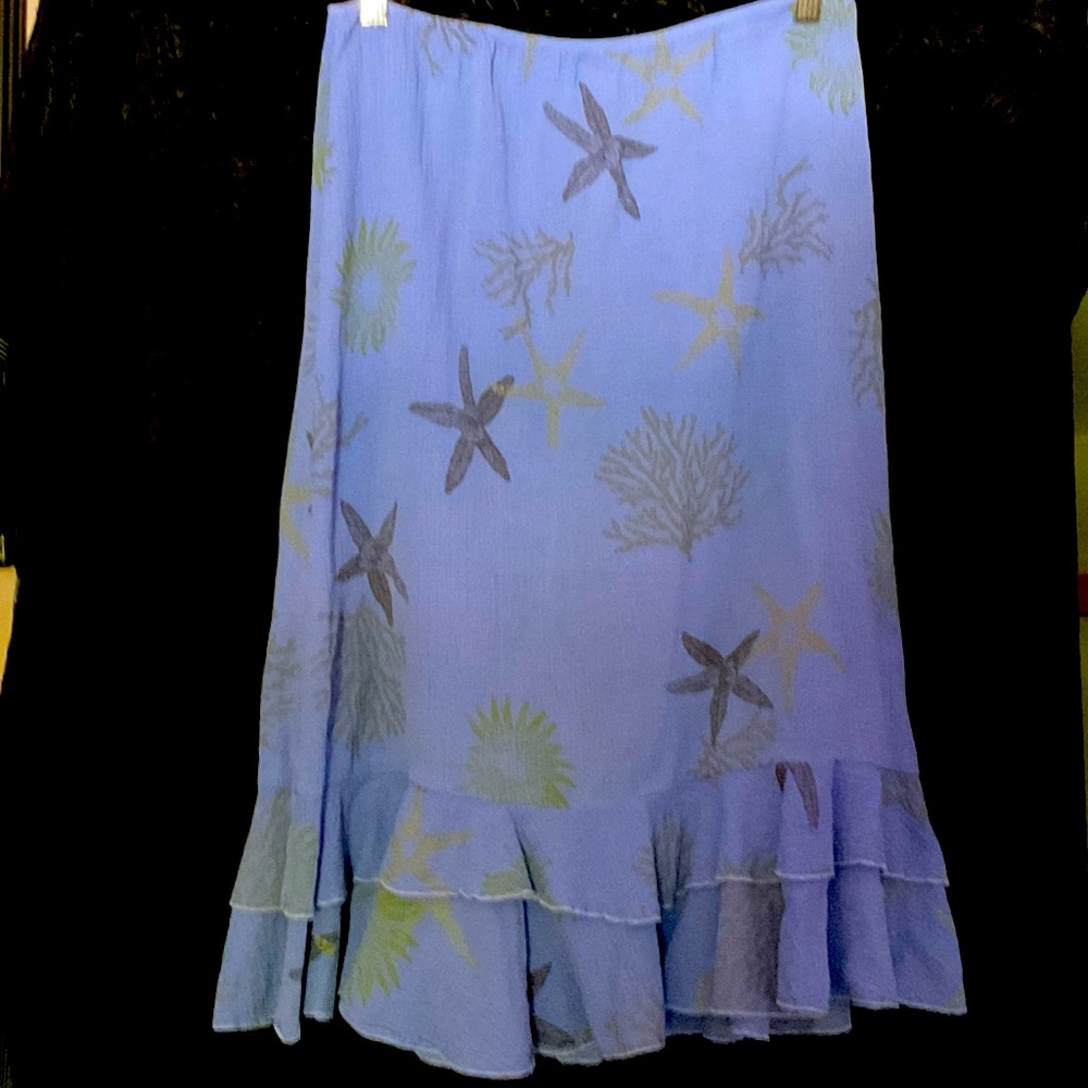 ocean starfish SKIRT 100% cotton L FRESH PRODUCE